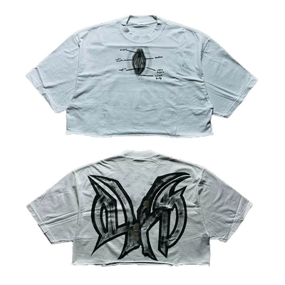 Oem Clothing Manufacturer Custom Wholesale Drop Shoulder T Shirts Silk Screen Print Camisas Hip Hop Vintage Boxy T Shirt for Men