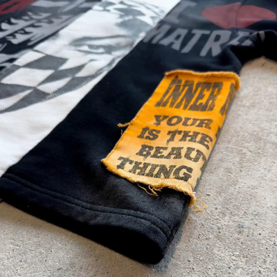 Clothing Manufacturer Streetwear Panel Color Custom Boxy Tee Acid Wash Sun Faded Vintage Hem Cut Sew Splicing T Shirt for Men