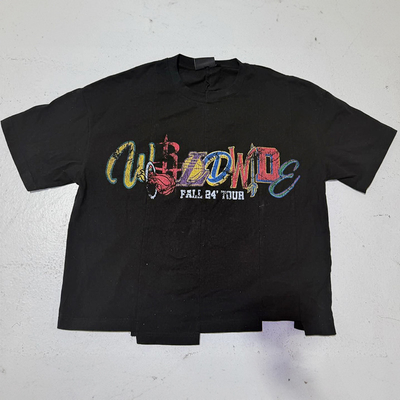 Custom Print Logo Manufacturer Streetwear Panel Boxy Screen Printed Sun Faded Tee Patchwork Uneven Hem Cut and Sew Men T Shirt
