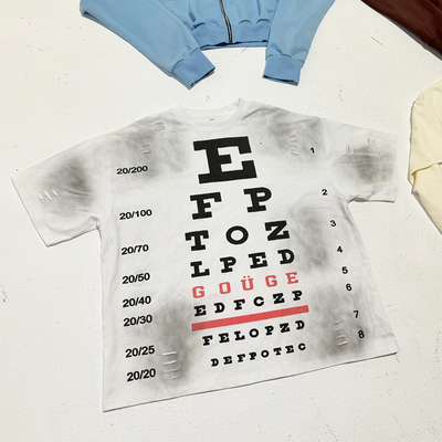 Custom Print Logo Manufacturer Streetwear Panel Boxy Screen Printed Sun Faded Tee Patchwork Uneven Hem Cut and Sew Men T Shirt