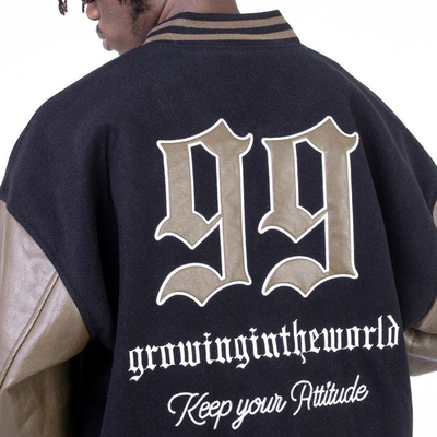 Clothing Manufacturers Custom College Vintage Jacket Mens Streetwear Varsity Towel Embroidery Fleece Oversized Bomber Jacket