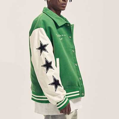 100% Polyester Streetwear Varsity Jacket Vintage Bomber Jacket Customized Size