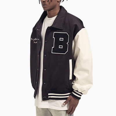 100% Polyester Streetwear Varsity Jacket Vintage Bomber Jacket Customized Size
