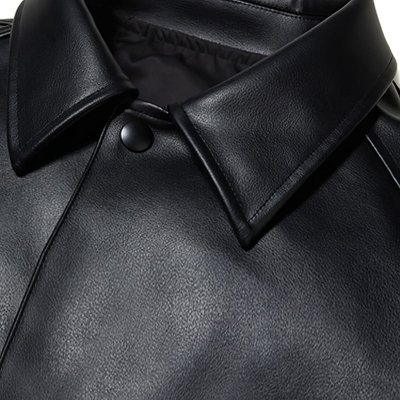 Pu Leather Streetwear Baseball Jacket Black Leather Jacket Vintage Street Style Eco Friendly