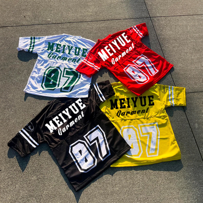Custom Jersey Oversized Tshirt Print Logo Soccer Uniform Manufacturer Cropped Tee Top Football Practice Mesh T Shirt for Men