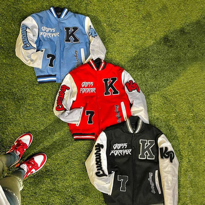 Leather Sleeves Letterman Jacket Streetwear College Varsity Jackets OEM Designs