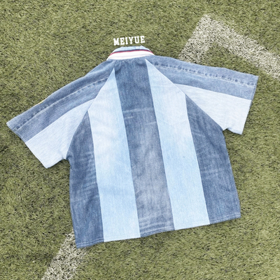 Custom Jersey Stripe High Quality Boxy Screen Print Polo Shirt Sport Jersey Wholesale Mesh Soccer Jersey T-Shirts for Men
