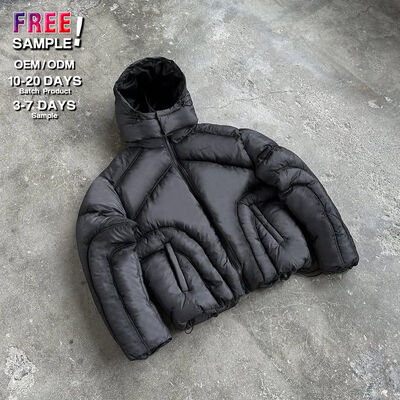 comprar OEM diseño de invierno chaqueta de burbujas chaquetas masculinas de invierno con sombrero desmontable Fabricación en línea