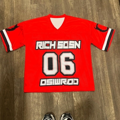 Custom Jersey Retro Gym Polyester Sports Tee Cropped Sublimation Basketball Soccer Boxy Football Clubs Mesh Jersey  Tshirt Men
