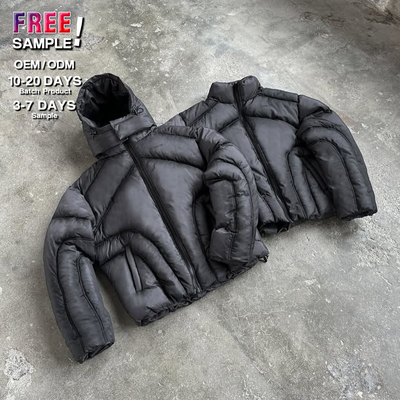 OEM Design Winter Bubble Jacket Men'S Down Jackets Winter With Detachable Hat