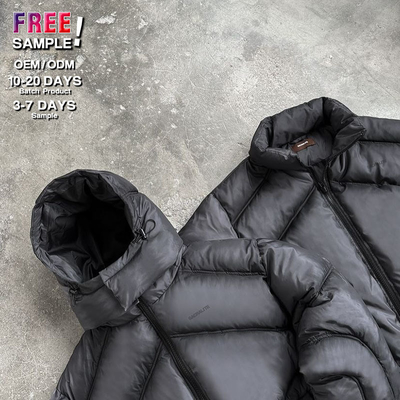 OEM Design Winter Bubble Jacket Men'S Down Jackets Winter With Detachable Hat