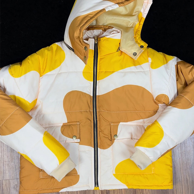 Custom Winter Color Block Outdoor Wear Ultra Light Duck Goose Down Coats Zip up Cropped Jackets Padded Bubble Puffer Jacket