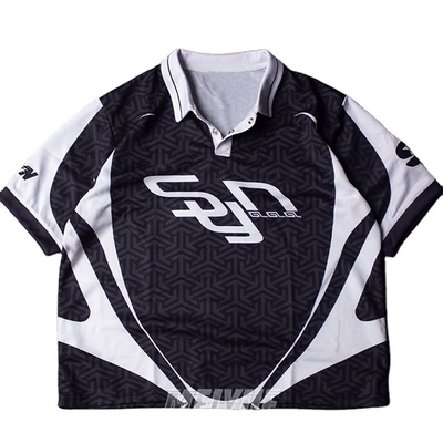 acheter Jersey personnalisé Patches brodés Logo Tricot Plus Size Manches courtes Sport Wear respirant Vêtements de rue Mesh T-shirts de polo pour hommes fabrication en ligne