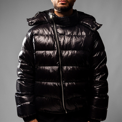 Seamless Fusing Streetwear Puffer Jacket Winter Shiny Polyester Padded Jacket Stylish