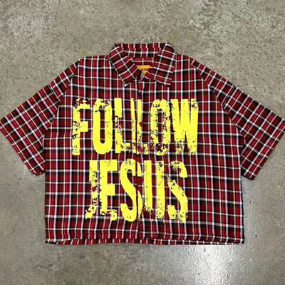 Купить Custom Screen Print Logo Boxy Retro Tshirt Plaid Shirt Heavyweight Men's Trend Striped Printed Bottom up Polo Shirts для мужчин Поло рубашки для мужчин Производство в сети