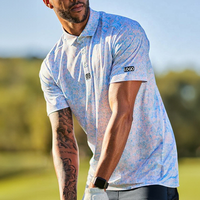 Mua Custom chất lượng cao polyester Spandex Blade Collar Golf Polo Shirt bán buôn nam Sublimation in Golf Shirt sản xuất trực tuyến
