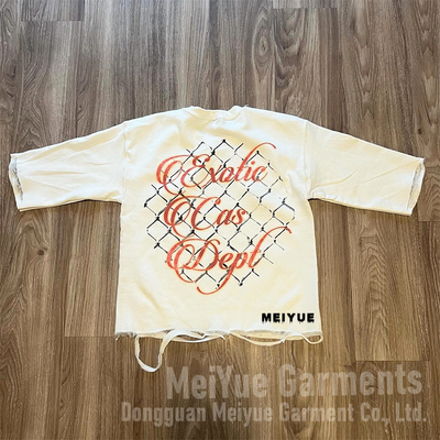 Clothing Manufacturers Custom Men Cotton Boxy Drop Shoulder Crop Distressed Acid Wash T Shirt Screen Printing Tshirts for Men