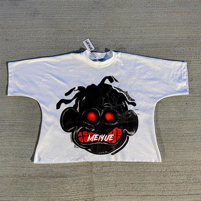 Custom Digital Print Tee Cropped Raw Hem Plus Size Mens Drop Shoulder Thick T Shirts Oversized Tshirt Heavy Cotton T Shirts