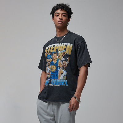 Wholesale Unisex Bulk Dtg Print Vintage T-Shirt Men 100% Cotton Tee Acid Wash T Shirt Streetwear Sun Faded T Shirt for Men