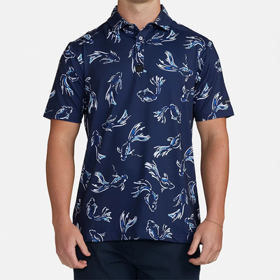 Men's Golf Polo With Blade Collar Shirts in Bulk Quick Dry Spandex High Quality Blank or Custom Your Logo Golf Shirts