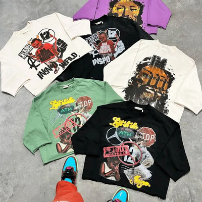 Mei Yue Custom Embroidery Graphic Logo Oversized  Digital Printing Tee Gym Heavyweight Cropped Rips Cut and Sew T-shirts