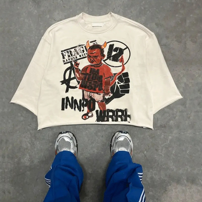 Mei Yue Custom Embroidery Graphic Logo Oversized  Digital Printing Tee Gym Heavyweight Cropped Rips Cut and Sew T-shirts