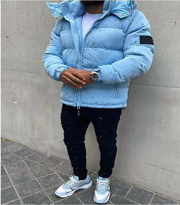 Custom Logo Men's Light Weight Bubble Coats Digital Print Outdoor Puffer Jacket