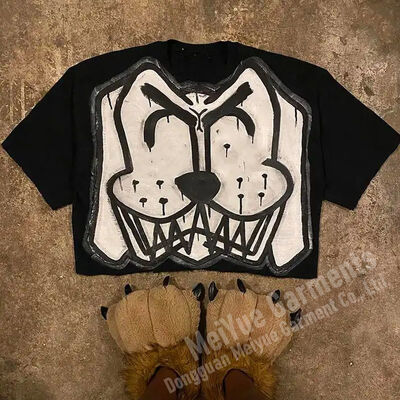 comprar Camiseta lavada con ácido a medida Versión masculina ropa de calle Camisetas pesadas Fabricación en línea