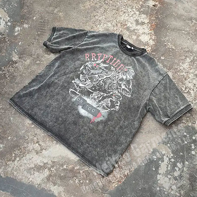 Vintage Distressed Acid Wash Mens Urban T Shirts Breathable 100 Grams To 300 Grams