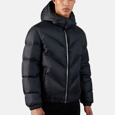 High Quality Long Sleeve Winter Puff Jacket Customize Zipper Badge logo Jackets for Men 2021