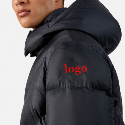 High Quality Long Sleeve Winter Puff Jacket Customize Zipper Badge logo Jackets for Men 2021