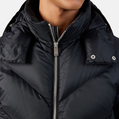 High Quality Long Sleeve Winter Puff Jacket Customize Zipper Badge logo Jackets for Men 2021