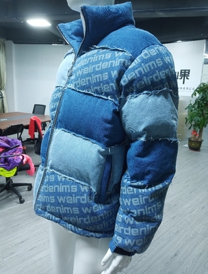 Fashion New Design Winter Puffer Men Plus Size Jackets Warm Padding Wholesale Bubble Bomber Denim Jean Jacket
