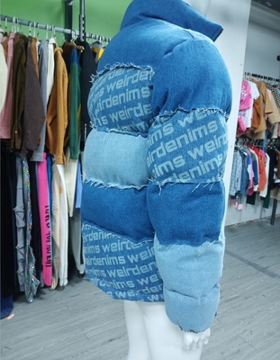 Fashion New Design Winter Puffer Men Plus Size Jackets Warm Padding Wholesale Bubble Bomber Denim Jean Jacket