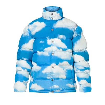Customized Design Logo Mens Oversized Puffer Jacket Ultra Light Sublimated Print