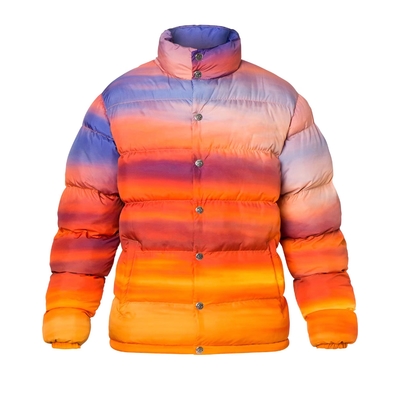 Customized Design Logo Mens Oversized Puffer Jacket Ultra Light Sublimated Print