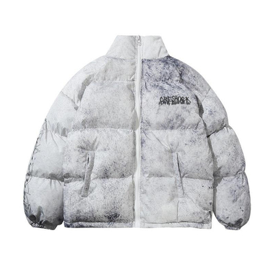 Waterproof Full Zip Puffer Jacket Mens Streetwear Bomber Puffer Jacket Men