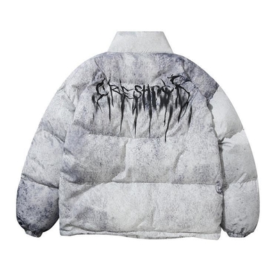 Waterproof Full Zip Puffer Jacket Mens Streetwear Bomber Puffer Jacket Men