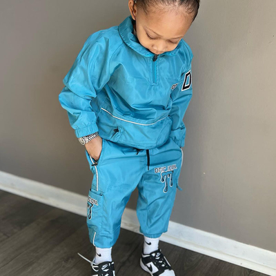 Custom Logo Half Zipper Children Clothing Sets Boys Pullover Hoodies Kids Windbreaker Jogging Suit Tracksuits Stacked Sweatpants