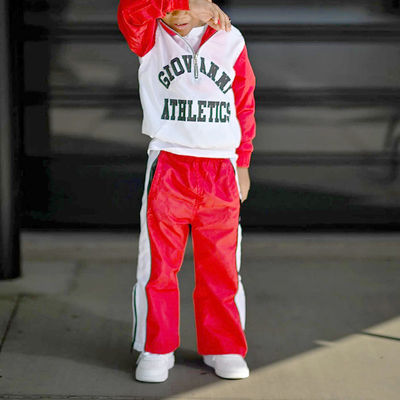 Children Cropped Hoodies And Sweatpants Set Designer Boys Tracksuits Custom Size