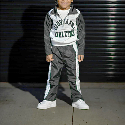 Children Cropped Hoodies And Sweatpants Set Designer Boys Tracksuits Custom Size
