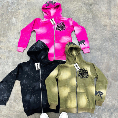 Customizable Puff Printed Rhinestone Streetwear Hoodie Vintage Designer Hoodie