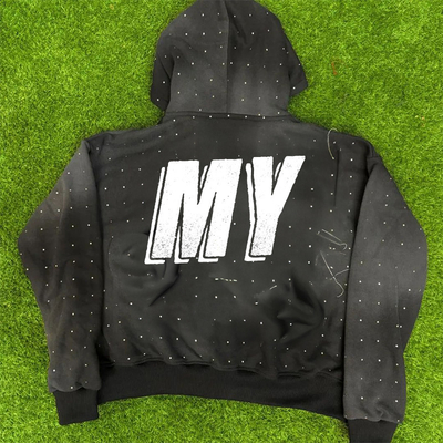 100% Cotton Crop Zip Up Hoodie Embroidery Patches Heavyweight Cool Streetwear Hoodies