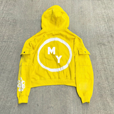 Embroidered Patch Men Streetwear Rhinestone Hoodie Oversized Unisex Zip Up Hoodie