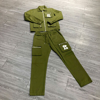 kaufen Polyester Windbreaker Gepäck-Sweatpants Set Herren-Zip-Up-Jacke mit individuellem Etikett Online-Herstellung