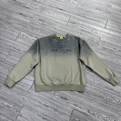 kupować Stosowany wytrzaskany wytrzaskany sweter francuski Terry Crew szyja Kolor Vintage myte futro swetery mężczyźni produkcja online