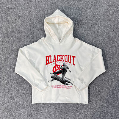 comprare Stampa personalizzata o ricamata felpa con cappuccio schermo grafico stampato oversized boxed pullover tagliato fabbricazione online