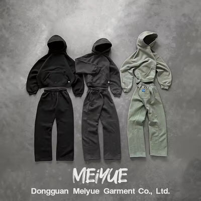 kaufen Custom Blank Zip Up Plain Pullover Hoodie Jogger Baggy Sweatpants Hoodie Set Jogging-Anzüge Sweatsuits Trainingsanzüge für Männer Online-Herstellung