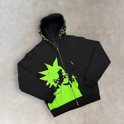 comprare OEM Moda di alta qualità Custom Reflective Print Logo Abbigliamento Produttori Oversized 100 Cotton Full Zipper Hoodie per Uomini fabbricazione online