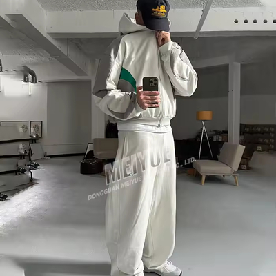 satın al Özel Sweatsuits Kontrast Renk Bloğu Hoodie ve Sweetpants Set% 100 Pamuk Ter Takım Boş Hoodie Jogger Set Üretici Çevrimiçi üretim
